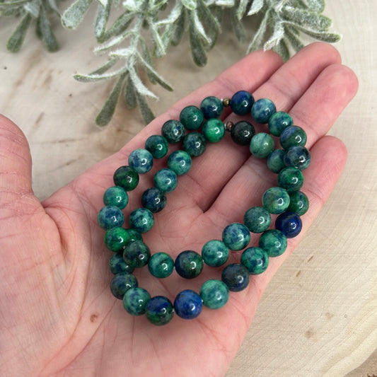 Azurite and Malachite Round Bracelet