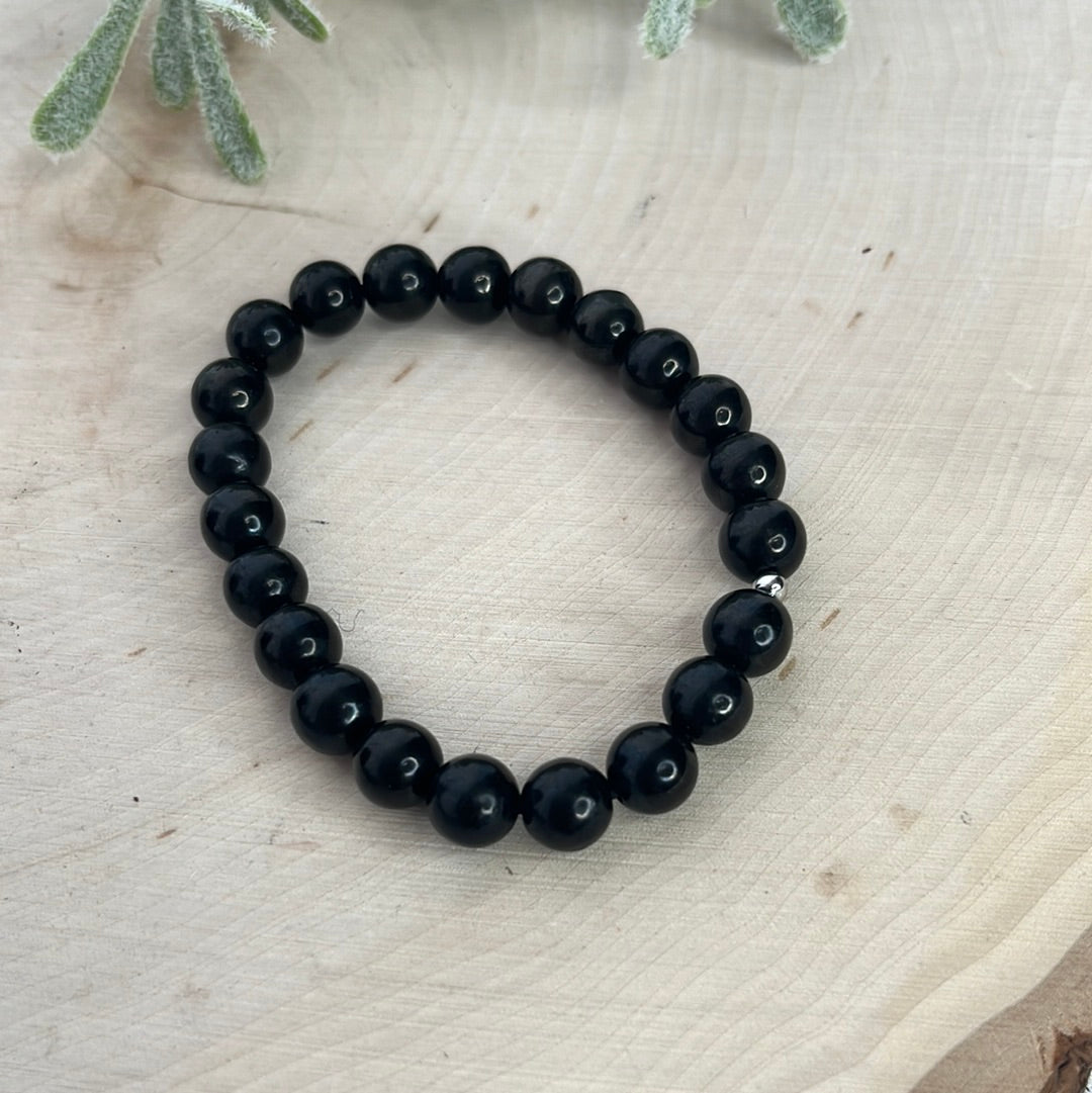 Jet Round Bracelet