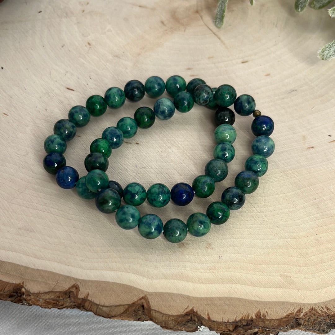 Azurite and Malachite Round Bracelet