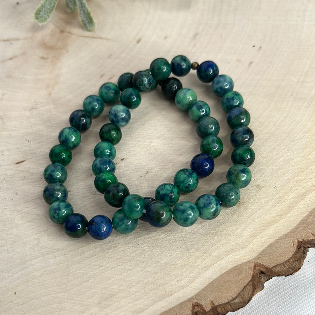 Azurite and Malachite Round Bracelet