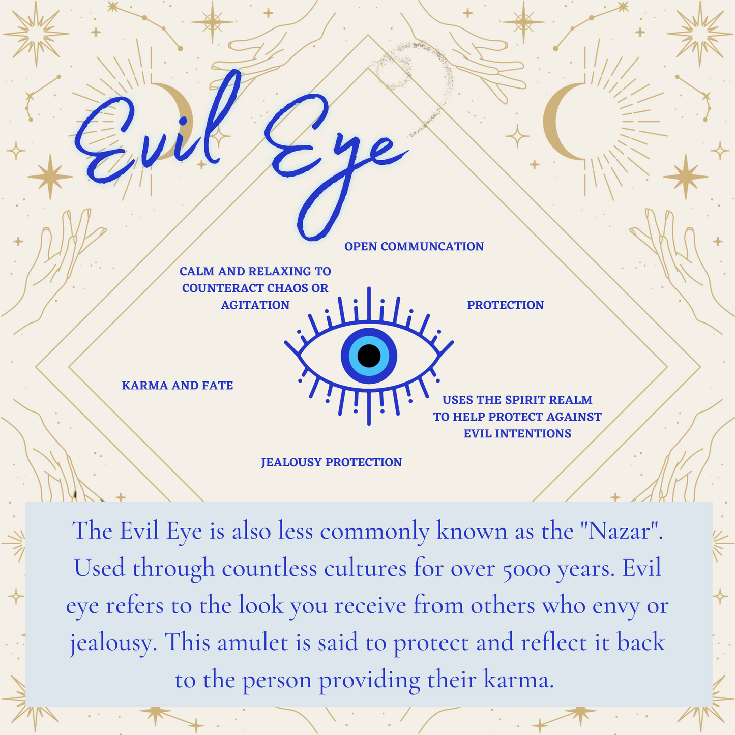 Evil Eye Protection Necklace with Gems