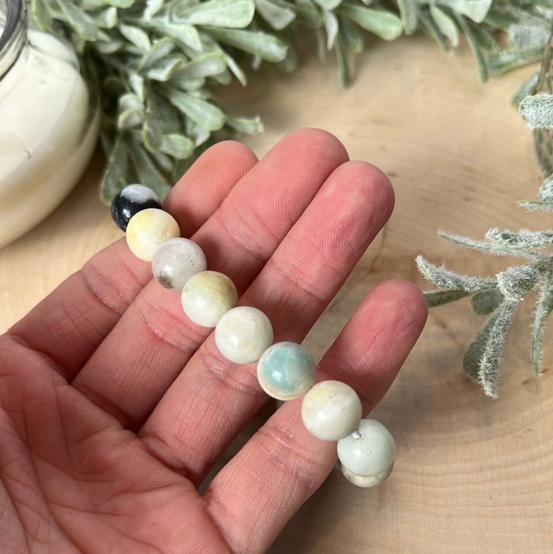Amazonite Polished Large Round Bracelet
