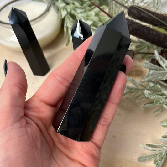 Black Obsidian Tower From Mexico