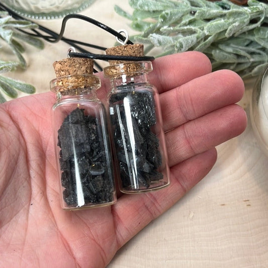 Black Tourmaline Small Chip Necklace