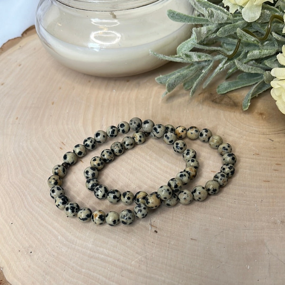Dalmatian Jasper Small Round Bracelet