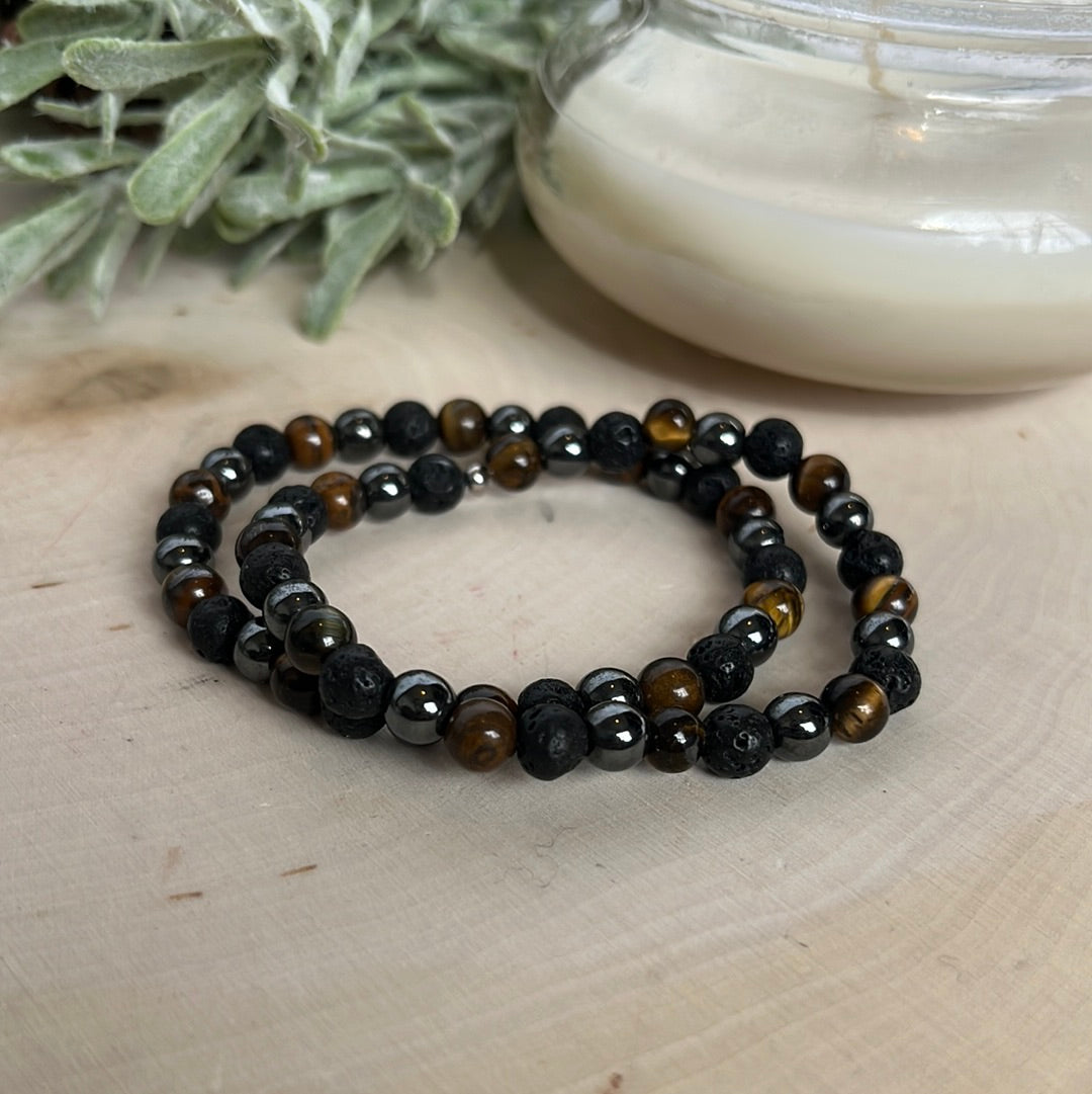 Triple Protection Small Round Bead Bracelet