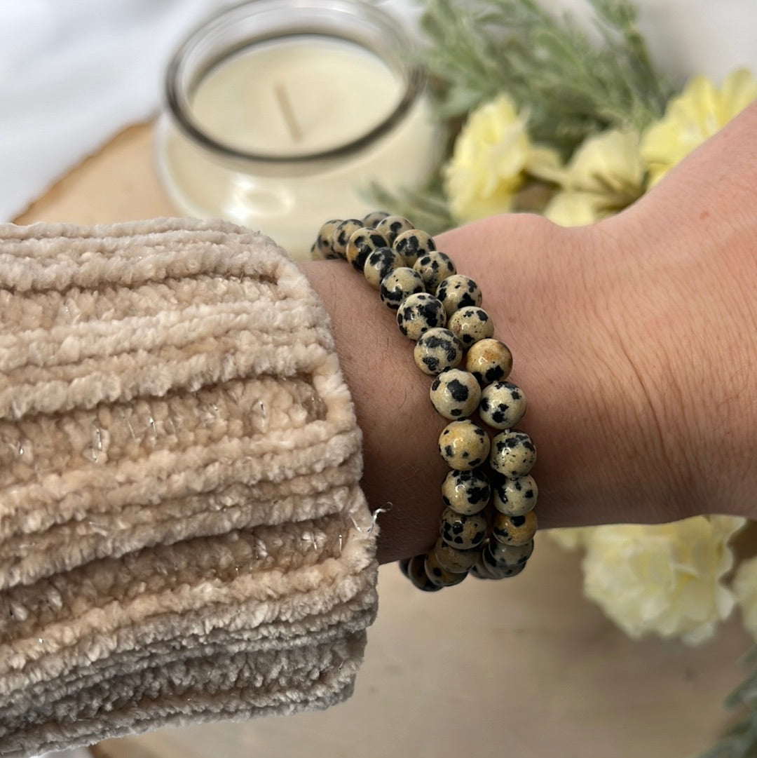 Dalmatian Jasper Small Round Bracelet