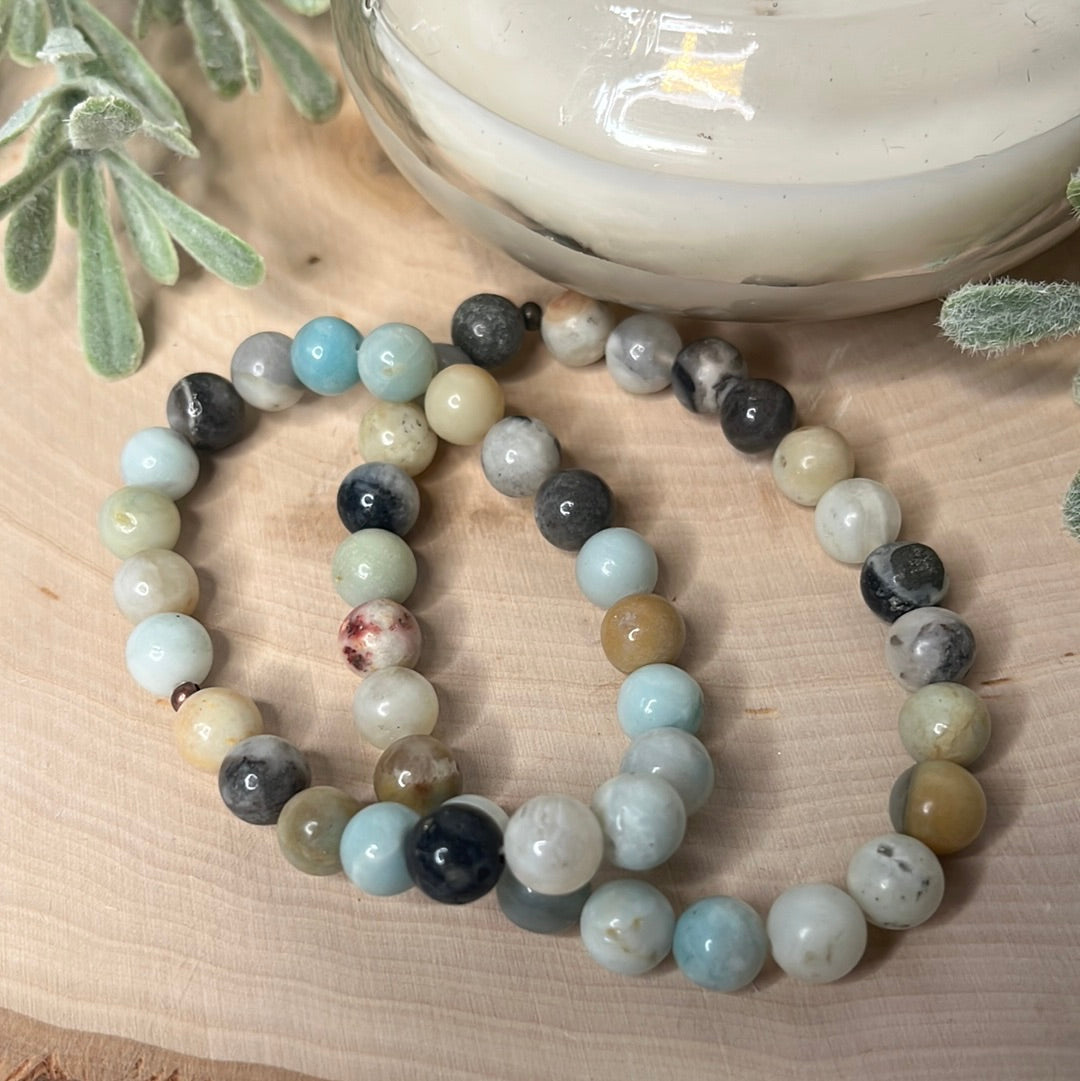 Amazonite Polished Round Bracelet
