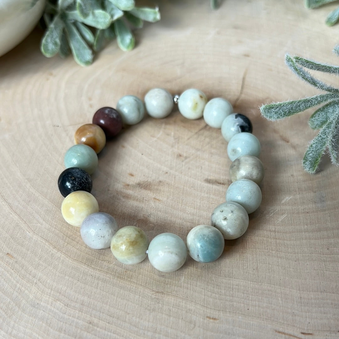 Amazonite Polished Large Round Bracelet