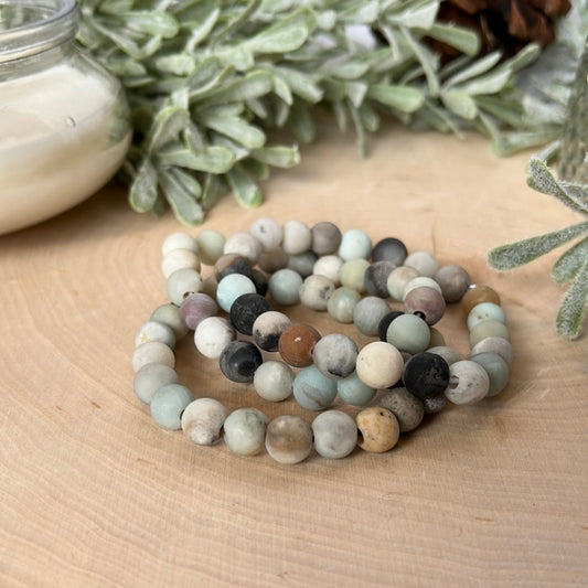 Amazonite Unpolished Round Bracelet