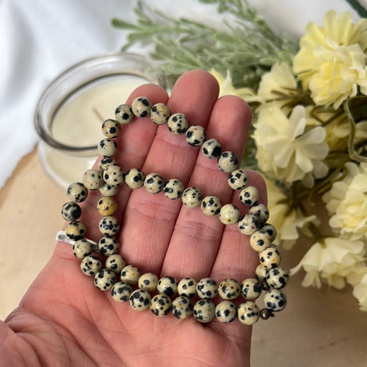 Dalmatian Jasper Small Round Bracelet