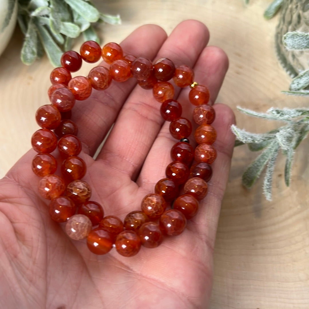 Fire Agate Round Bracelet