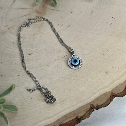 Evil Eye Protection Necklace with Gems