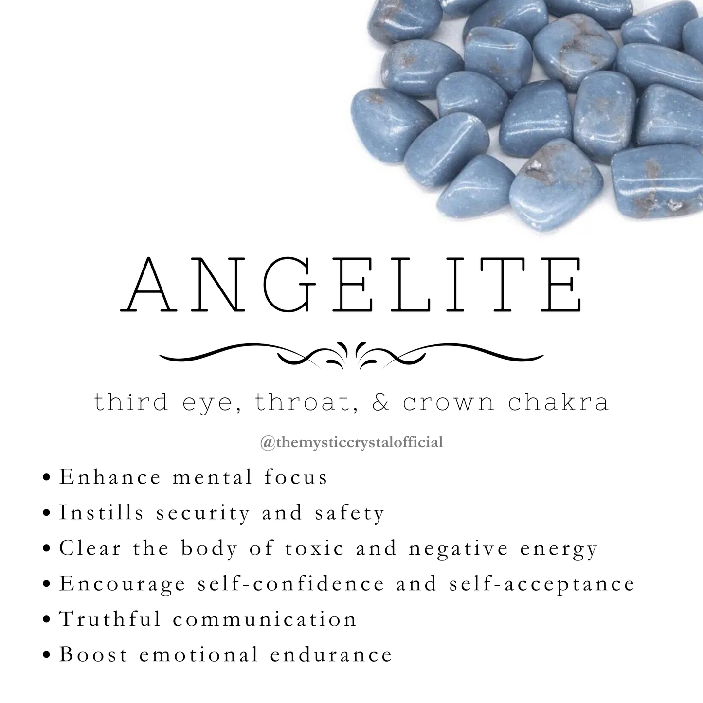 Angelite Stone Bead Bracelet