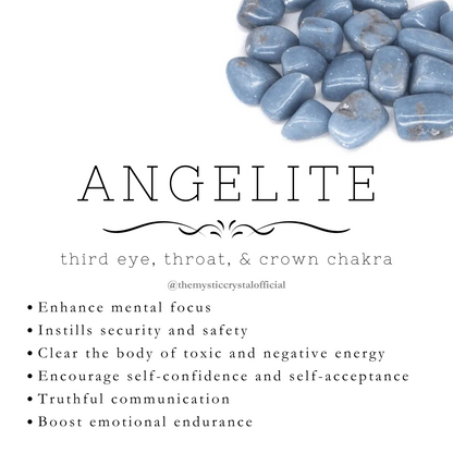 Angelite Stone Bead Bracelet