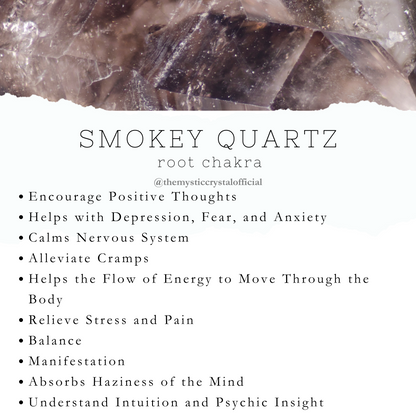 Smokey Quartz Crystal Chip Necklace W/ Black Cord