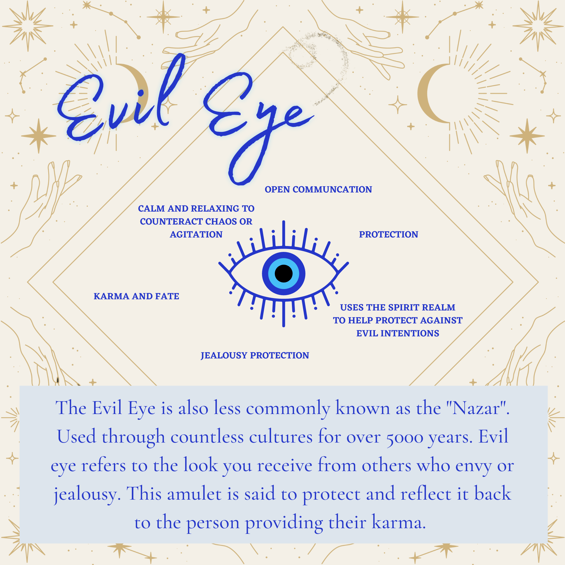 Evil Eye Talisman 2 Inch - Mystic Crystal Dream