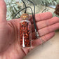 Red Jasper Crystal Chip Necklace W/ Black Cord