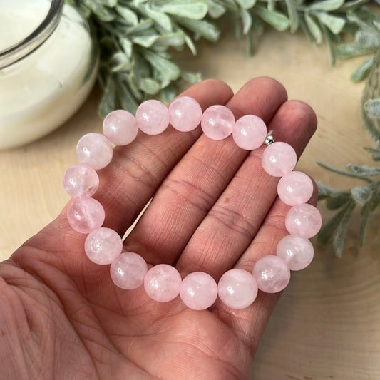 Rose Quartz Large Round Bracelet