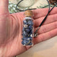 Sodalite  Crystal Chip Necklace W/ Black Cord
